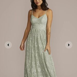 Elegant Lace Maxi Dress in Sage Green
